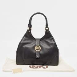 Pre Owned Michael Kors Black Leather Hudson Shoulder Bag