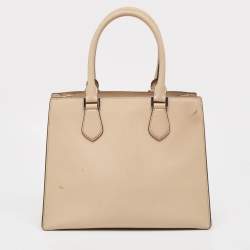 Pre Owned Michael Kors Beige Leather Bridgette Tote