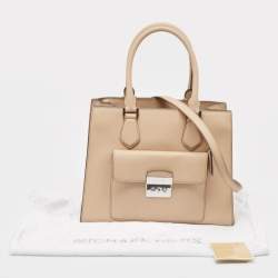 Pre Owned Michael Kors Beige Leather Bridgette Tote