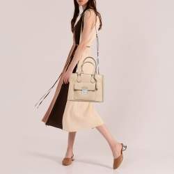 Pre Owned Michael Kors Beige Leather Bridgette Tote