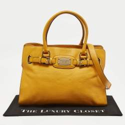 Pre Owned Michael Kors Mustard Leather East/West Hamilton Tote