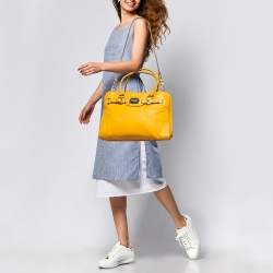 Pre Owned Michael Kors Mustard Leather East/West Hamilton Tote