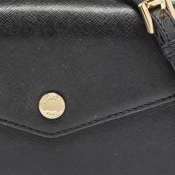 Pre Owned Michael Kors Black Leather Mini Envelope Crossbody Bag
