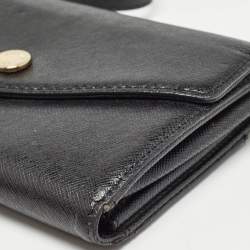 Pre Owned Michael Kors Black Leather Mini Envelope Crossbody Bag