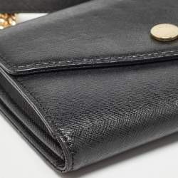 Pre Owned Michael Kors Black Leather Mini Envelope Crossbody Bag