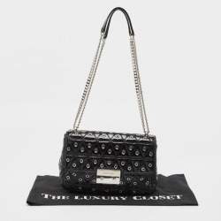 Pre Owned Michael Kors Black Quilted Leather Large Eyelet Sloan Chain Shoulder Bag