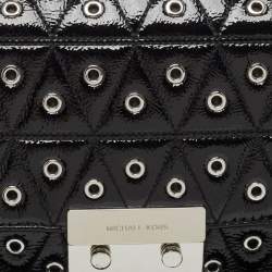 Pre Owned Michael Kors Black Quilted Leather Large Eyelet Sloan Chain Shoulder Bag