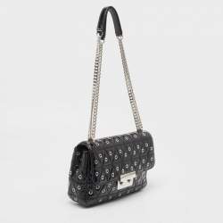 Pre Owned Michael Kors Black Quilted Leather Large Eyelet Sloan Chain Shoulder Bag