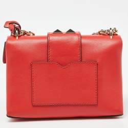 Pre Owned Michael Kors Red Studded Leather Mini Cece Crossbody Bag