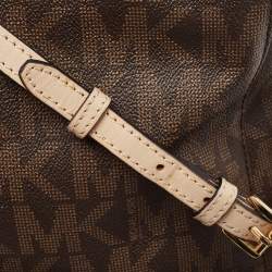 Michael Kors Brown Signature Coated Canvas and Leather Jet Set Travel Messenger Bag