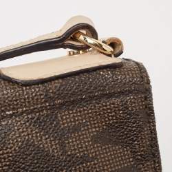 Michael Kors Brown Signature Coated Canvas and Leather Jet Set Travel Messenger Bag