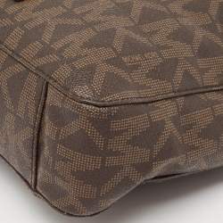 Michael Kors Brown Signature Coated Canvas and Leather Jet Set Travel Messenger Bag