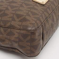 Michael Kors Brown Signature Coated Canvas and Leather Jet Set Travel Messenger Bag