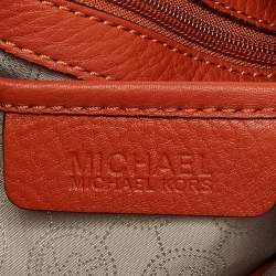 Michael Kors Orange Leather Logo Zip Hobo