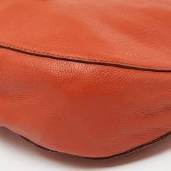 Michael Kors Orange Leather Logo Zip Hobo