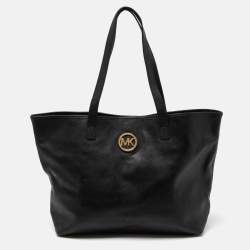 مملوكة مسبقًا Michael Kors Black Leather Jet Set Travel Tote