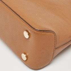 Michael Kors Brown Leather Cindy Dome Crossbody Bag