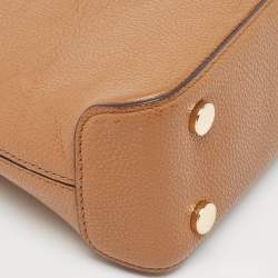 Michael Kors Brown Leather Cindy Dome Crossbody Bag