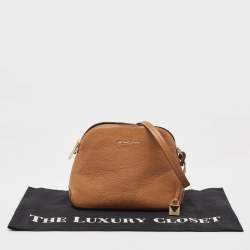 Michael Kors Brown Leather Cindy Dome Crossbody Bag