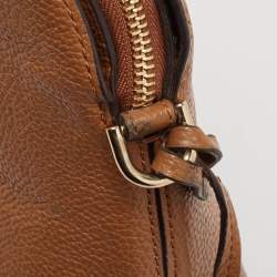 Michael Kors Brown Leather Cindy Dome Crossbody Bag