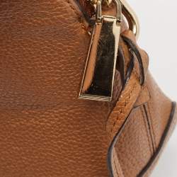 Michael Kors Brown Leather Cindy Dome Crossbody Bag