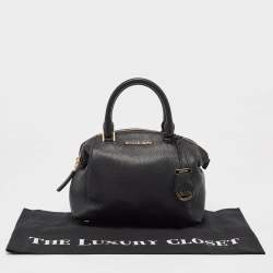 Pre Owned Michael Kors Black Leather Riley Satchel