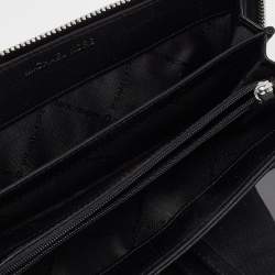 Michael Kors Black/Grey Signature Coated Canvas Zip Around Wallet