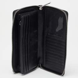 Michael Kors Black/Grey Signature Coated Canvas Zip Around Wallet