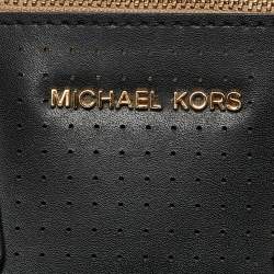 Michael Kors Black Perforated Leather Mercer Tote