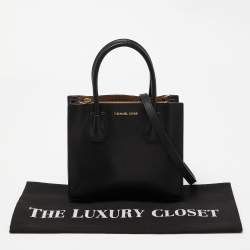 Michael Kors Black Perforated Leather Mercer Tote