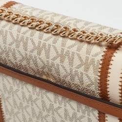 مملوكة مسبقًا Michael Kors Beige/Brown Signature Coated Canvas and Leather Large Whitney Shoulder Bag