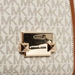 مملوكة مسبقًا Michael Kors Beige/Brown Signature Coated Canvas and Leather Large Whitney Shoulder Bag