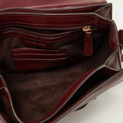 Pre Owned Michael Kors Red Grommet Leather Flap Crossbody Bag