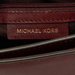 Pre Owned Michael Kors Red Grommet Leather Flap Crossbody Bag