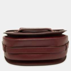 Pre Owned Michael Kors Red Grommet Leather Flap Crossbody Bag