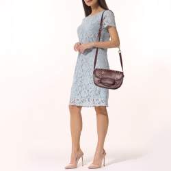 Pre Owned Michael Kors Red Grommet Leather Flap Crossbody Bag