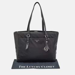 Pre Owned Michael Kors Black Nylon Large Sullivan Tote