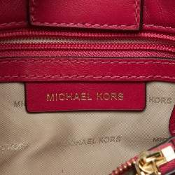 Pre Owned MICHAEL Michael Kors Pink Leather Mini Cynthia Bow Tote