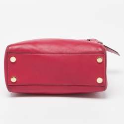 Pre Owned MICHAEL Michael Kors Pink Leather Mini Cynthia Bow Tote