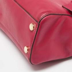 Pre Owned MICHAEL Michael Kors Pink Leather Mini Cynthia Bow Tote