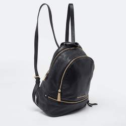 Michael Kors Black Leather Small Rhea Backpack