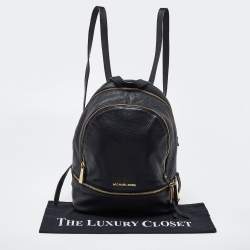Michael Kors Black Leather Small Rhea Backpack