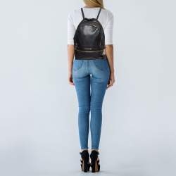 Michael Kors Black Leather Small Rhea Backpack