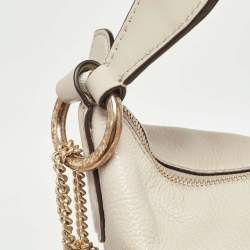 Pre Owned Michael Kors Light Grey Leather Elana Tassel Bucket Bag