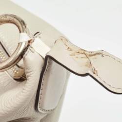 Pre Owned Michael Kors Light Grey Leather Elana Tassel Bucket Bag