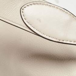 Pre Owned Michael Kors Light Grey Leather Elana Tassel Bucket Bag