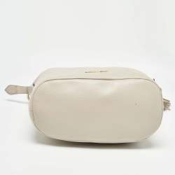 Pre Owned Michael Kors Light Grey Leather Elana Tassel Bucket Bag