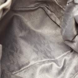 Pre Owned Michael Kors Light Grey Leather Elana Tassel Bucket Bag