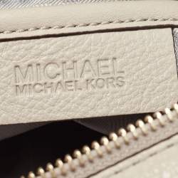 Pre Owned Michael Kors Light Grey Leather Elana Tassel Bucket Bag