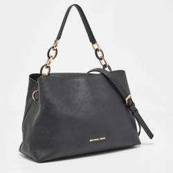 Michael Kors Black Saffiano Leather Portia Top Handle Bag